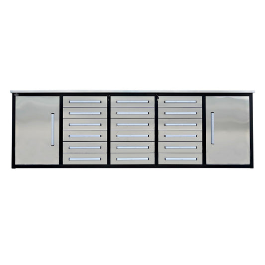 10ft Garage Storage Cabinet with 18 Drawers & 2 Cabinets