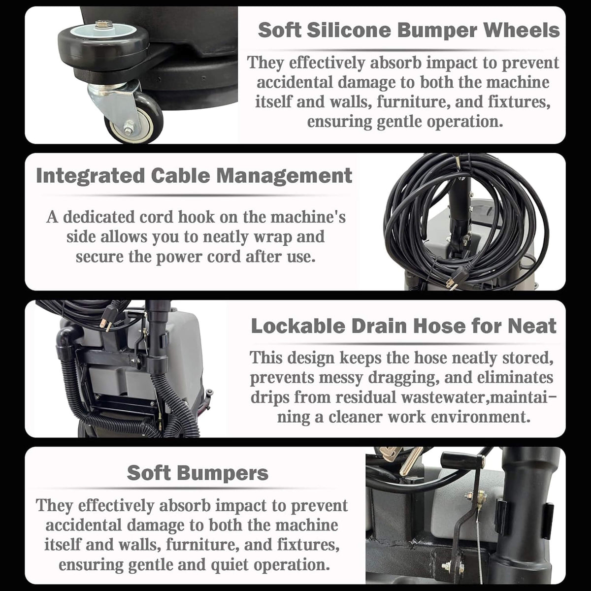 17-Inch 110V Heavy-Duty Commercial Walk-Behind Dual Tank Floor Scrubber