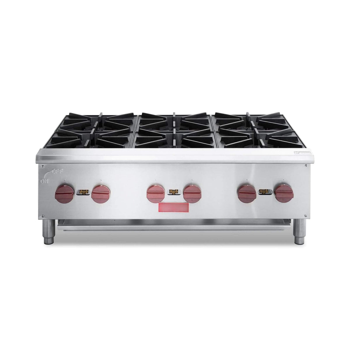 Heavy-Duty 36-Inch Commercial 150K BTU 6-Burner Stainless Steel Countertop Natural Gas And Propane Range