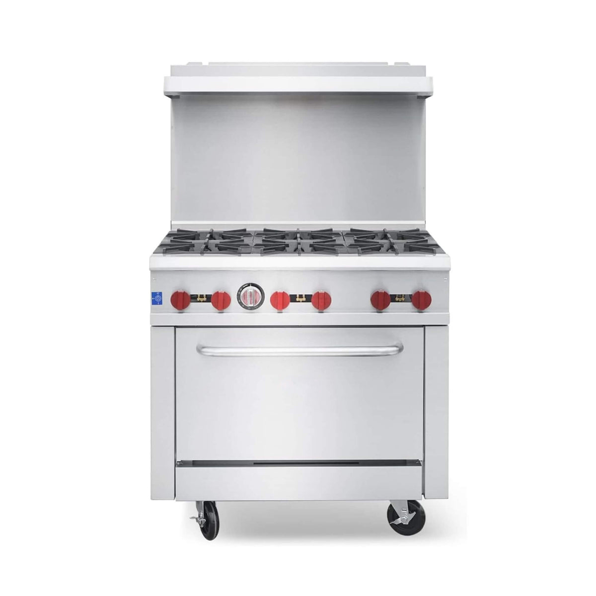 36-Inch Commercial 210K BTU 6-Burner Stainless Steel Freestanding Gas Range