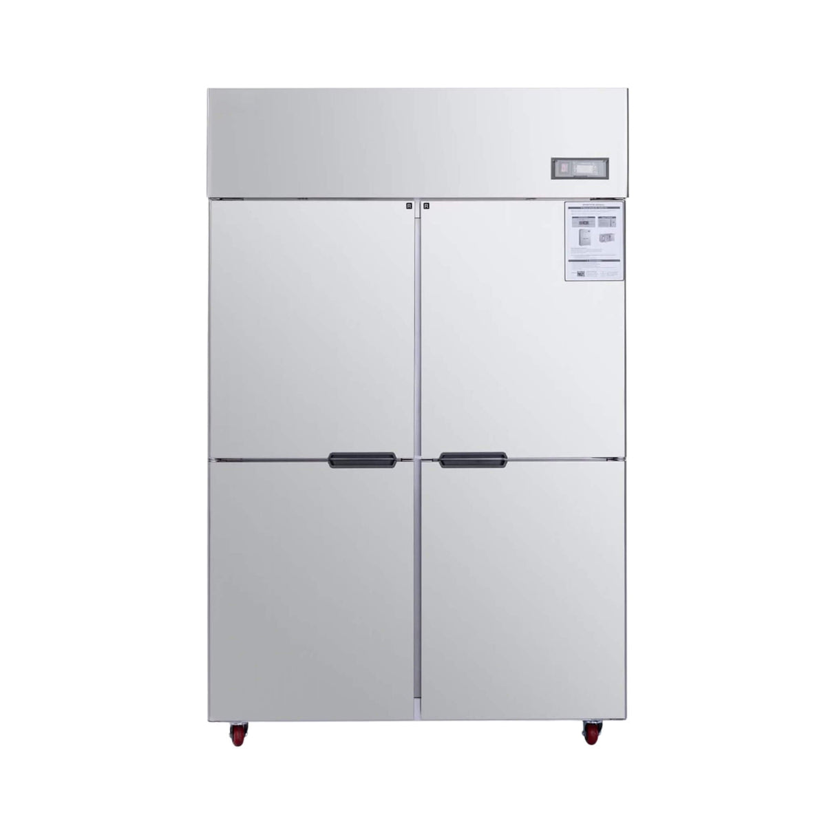 48-Inch Commercial 33 Cu.Ft Stainless Steel Reach-In Refrigerator with Four Split Doors