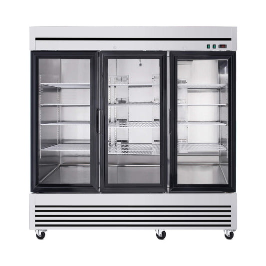 72 Cu.Ft Triple-Door Stainless Steel Commercial Reach-In Display Refrigerator