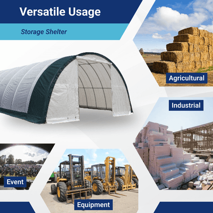 W 40FT x L 80FT x H 20FT Single Truss Arch Storage Shelter