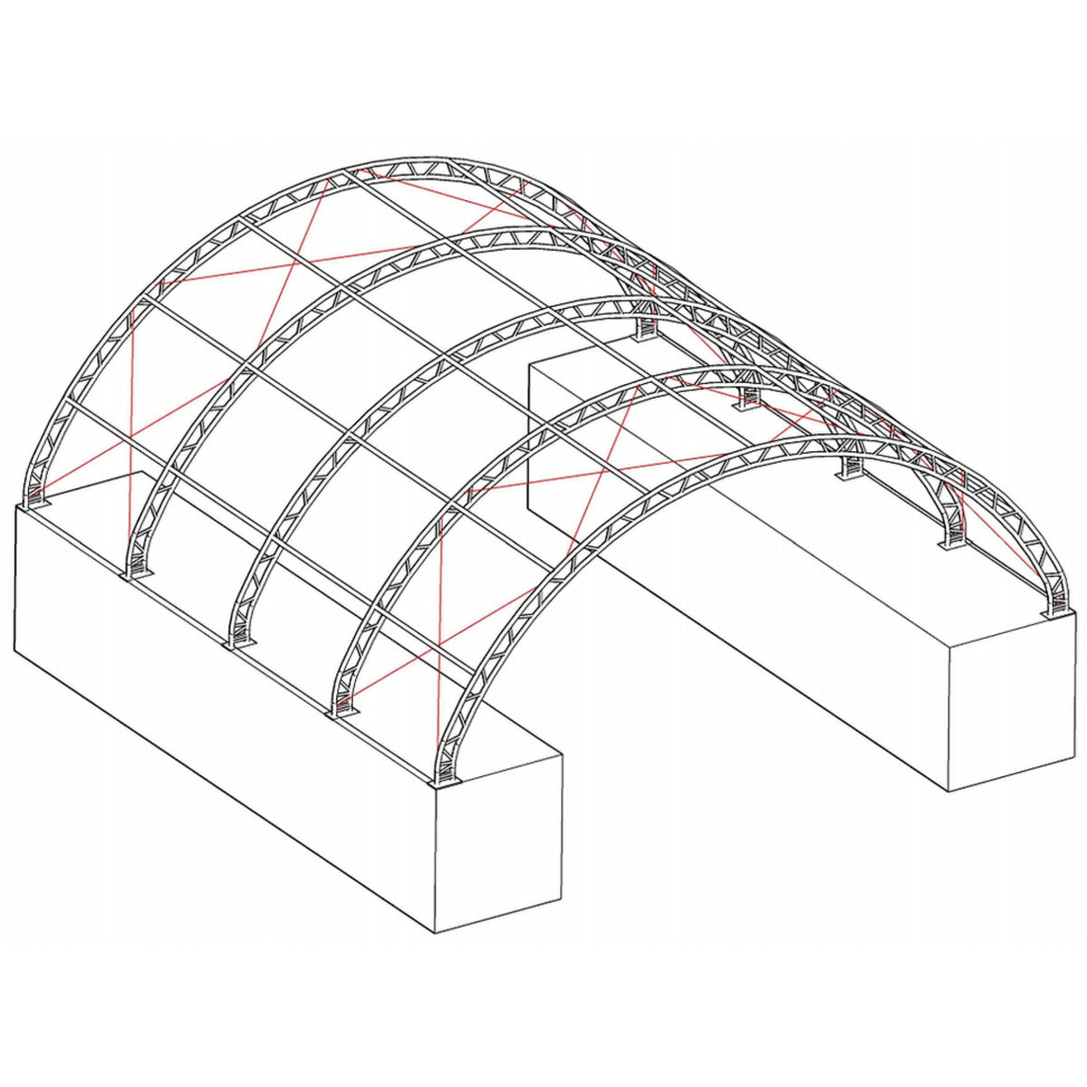 40FT x 40FT x 15FT Container Shelter with Closed Back Panel