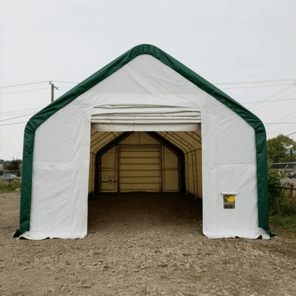 W 20FT x L 33FT x H 16FT Double Truss Storage Shelter