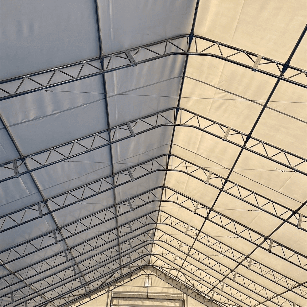 W 70FT x L 120FT x H 28FT Double Truss Storage Shelter