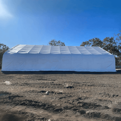 W 70FT x L 120FT x H 28FT Double Truss Storage Shelter