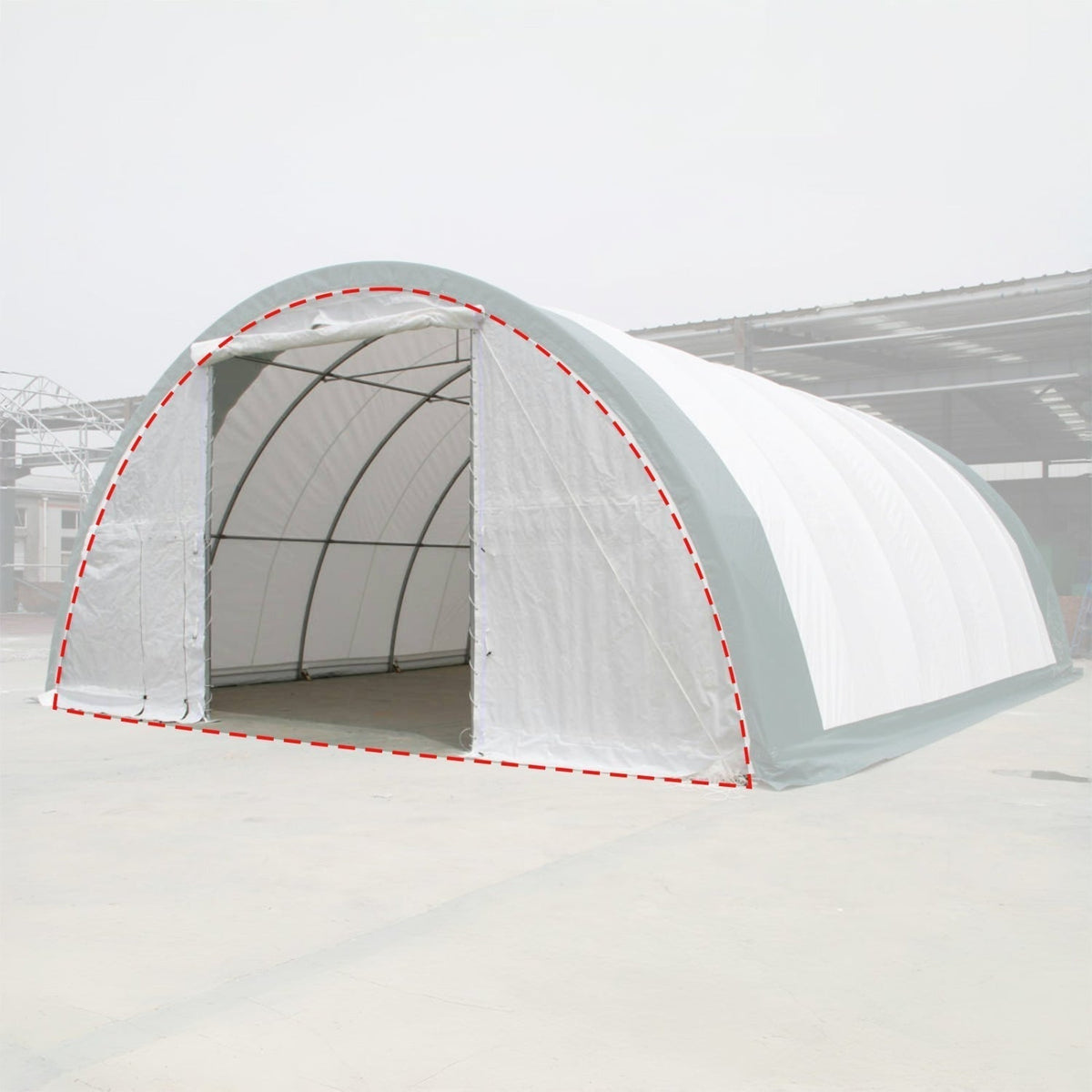 Front/Rear Panel with Roll-up Door for W 30FT x L 85FT x H 15FT Storage Shelter