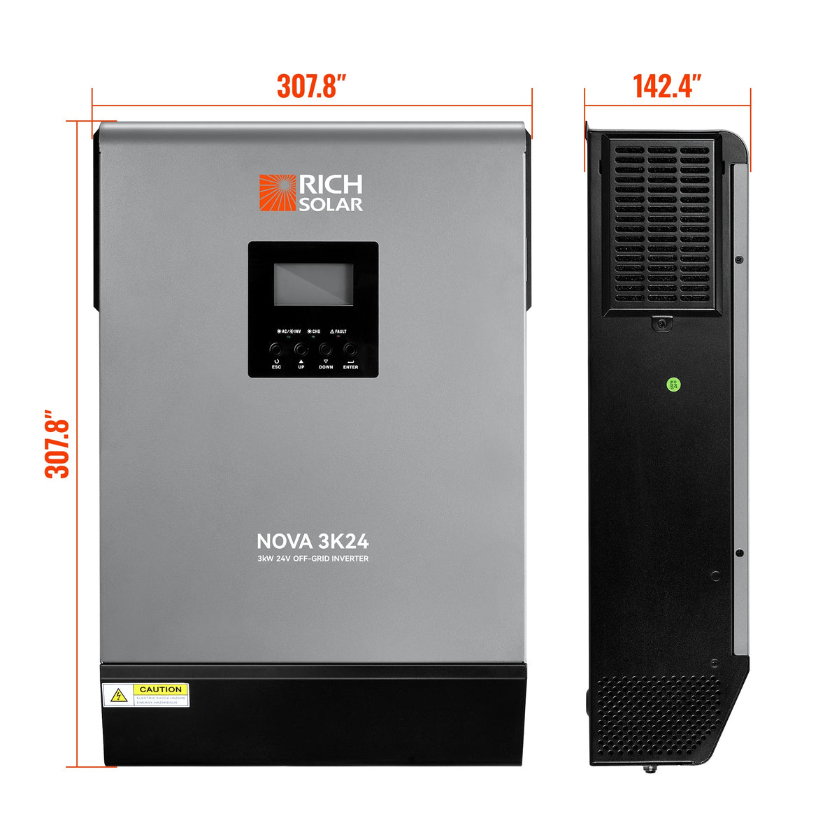 Rich Solar NOVA MAX 3K | 3000 Watt (3kW) 24 Volt Off-Grid Hybrid Solar Inverter