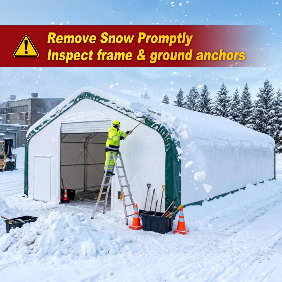 W 30FT x L 80FT x H 20FT Double Truss Storage Shelter