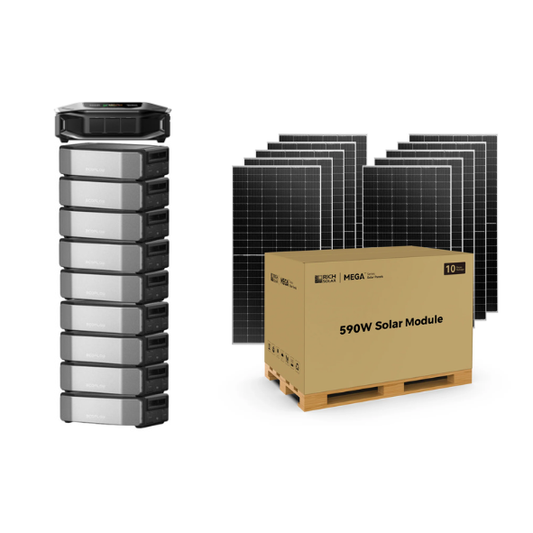 10 Rich Solar MEGA 590 BIFACIAL Solar Panel + EcoFlow DELTA Pro Ultra X Power Station (9 batteries)+ Ecoflow DELTA Pro Ultra X Inverter Bundle