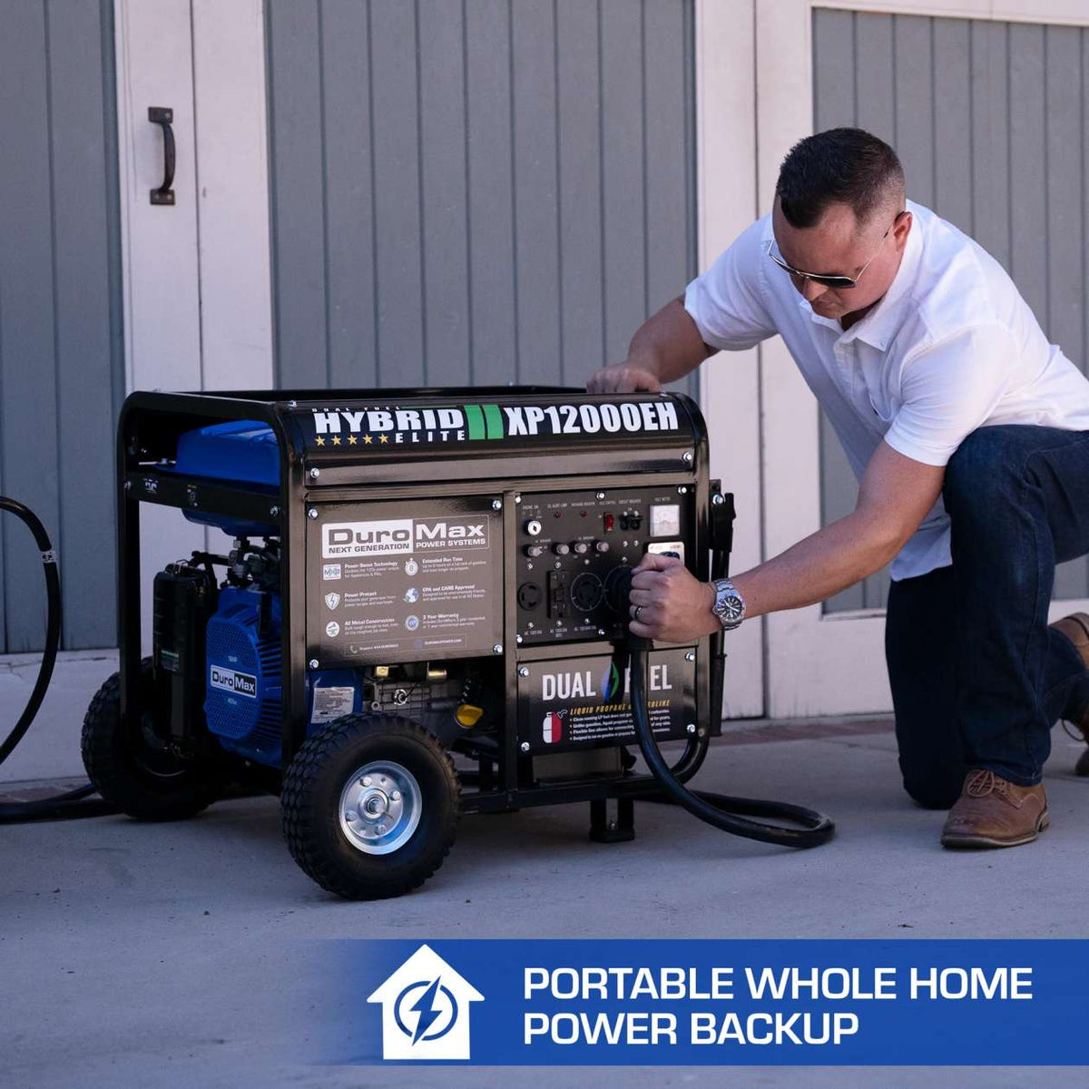 REFURB DuroMax XP12000EH 12,000 Watt Dual Fuel Hybrid Generator (Grade A)