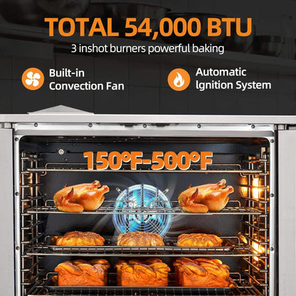 Commercial Full-Size Natural Gas/Propane Single-Deck Convection Oven