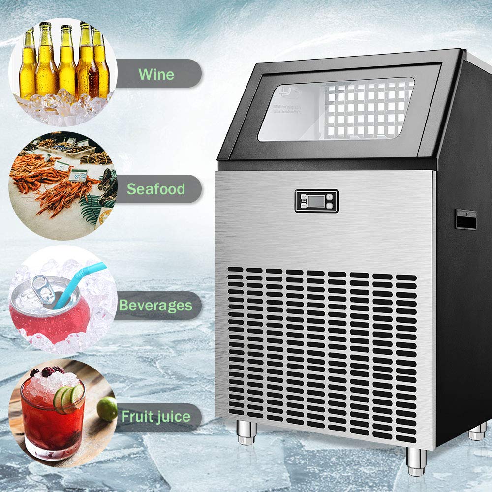 Commercial Ice Maker Ice Maker 265lbs 24HR 55lbs Heavy Duty