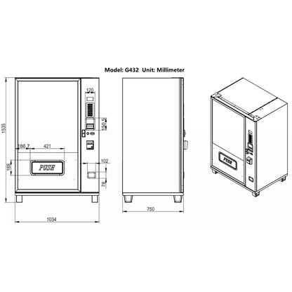Epx 5FT Snacks And Drinks Combo Vending Machine With Dual Zone Refrigeration And Bill Acceptor