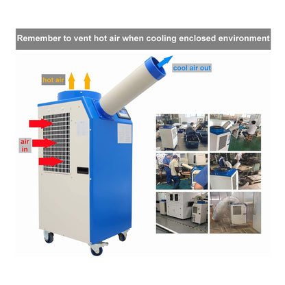 Heavy-Duty 220V Portable 11K BTU Outdoor Industrial Spot Cooler Air Conditioner