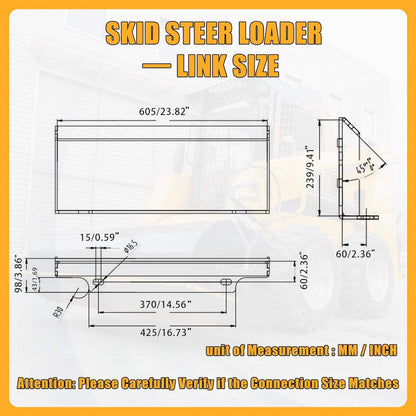 Heavy-Duty 41-Inch Hydraulic Skid Steer Broom Sweeper Attachment with Angle Tilt