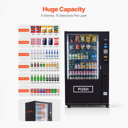 Premium 60-Slot Combo Vending Machine With ICT Bill And Coin Acceptor