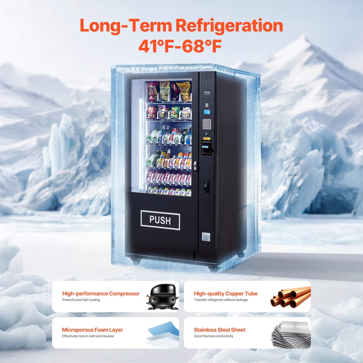 Premium 60-Slot Combo Vending Machine With ICT Bill And Coin Acceptor