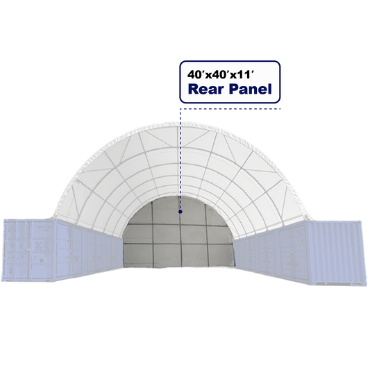 Rear Cover for Gold Mountain Shipping Container Canopy Shelter 40FT x 40FT x 11FT