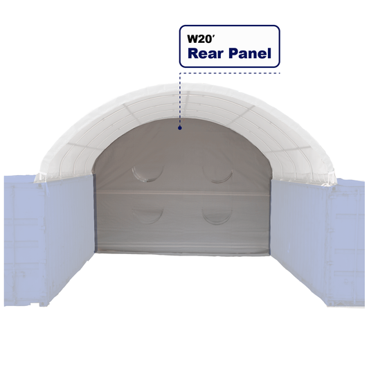 Rear Panel for W20' Container Shelter for 20ft x 20ft or 20 x 40ft